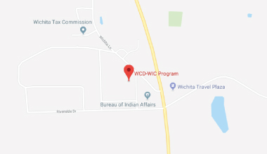 Map showing the location of WCD-WIC Anadarko, OK clinic